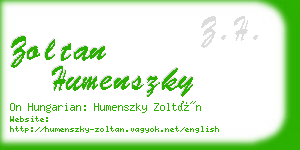 zoltan humenszky business card